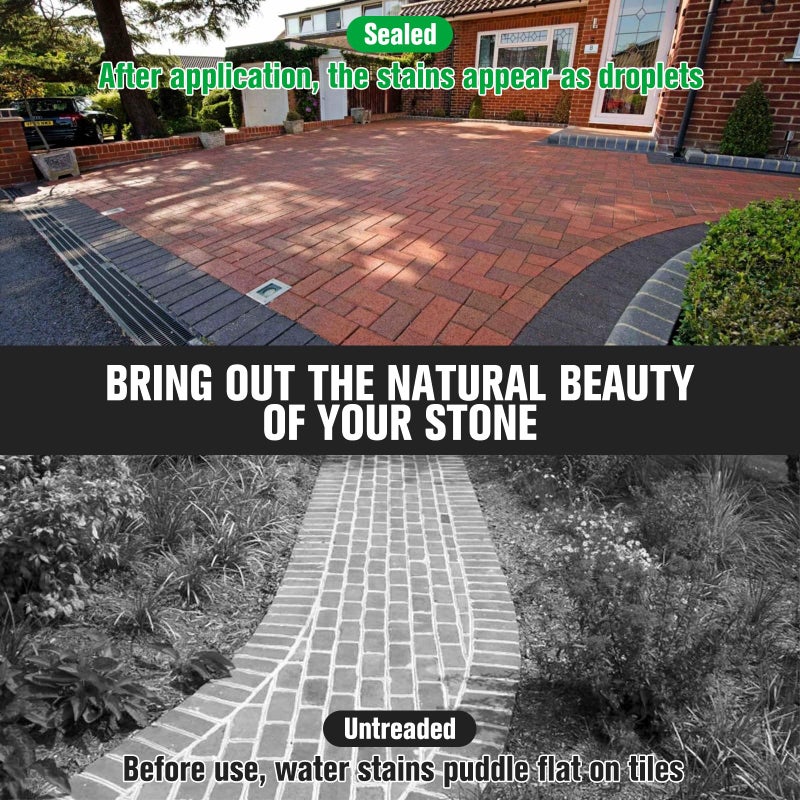 Shabebe Premium Stone Sealer, 1 Gallon - Max Gloss Wet Look for Pavers, Driveways & Patios - Waterproof & UV Resistant, Long-Lasting Protection with Enhanced Color for Natural Stone Surfaces - Image 4